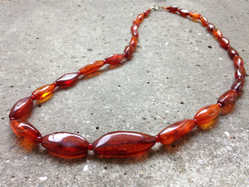 Natural shops Cognac Baltic Amber Necklace, Not Pressed Amber