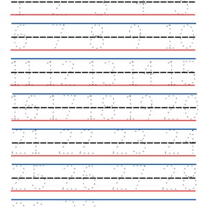 Traceable numbers 1-110, Lined Paper Red Bottom, Blue Top, Writing Practice Worksheet Pages, Printable Digital Download