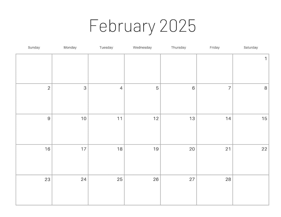 Printable 2025 12 Month Calendar Printable Digital Download, 2025 Calendar Etsy UK