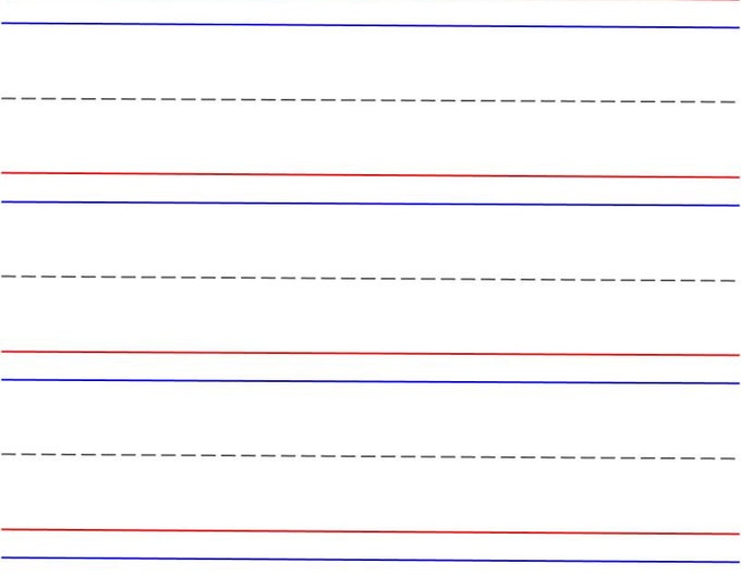 2 Printable Lined Handwriting Paper Red Bottom, Blue Top, Writing ...