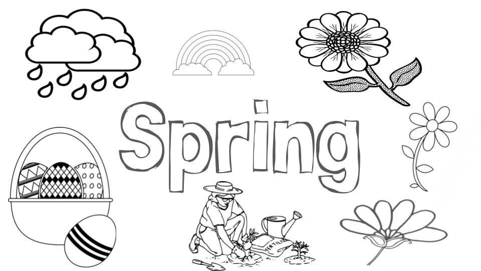 Printable spring Season Coloring Page Sheet Digital Download - Etsy