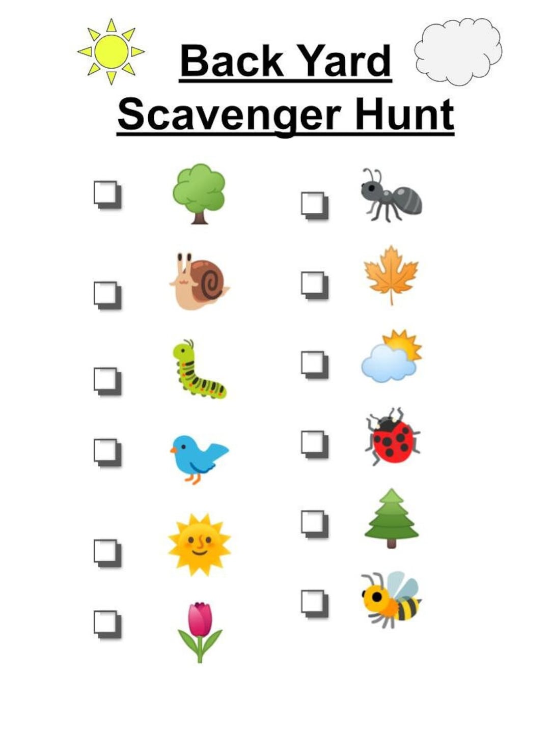 Backyard Scavenger Hunt With Pictures Printable Digital - Etsy Denmark