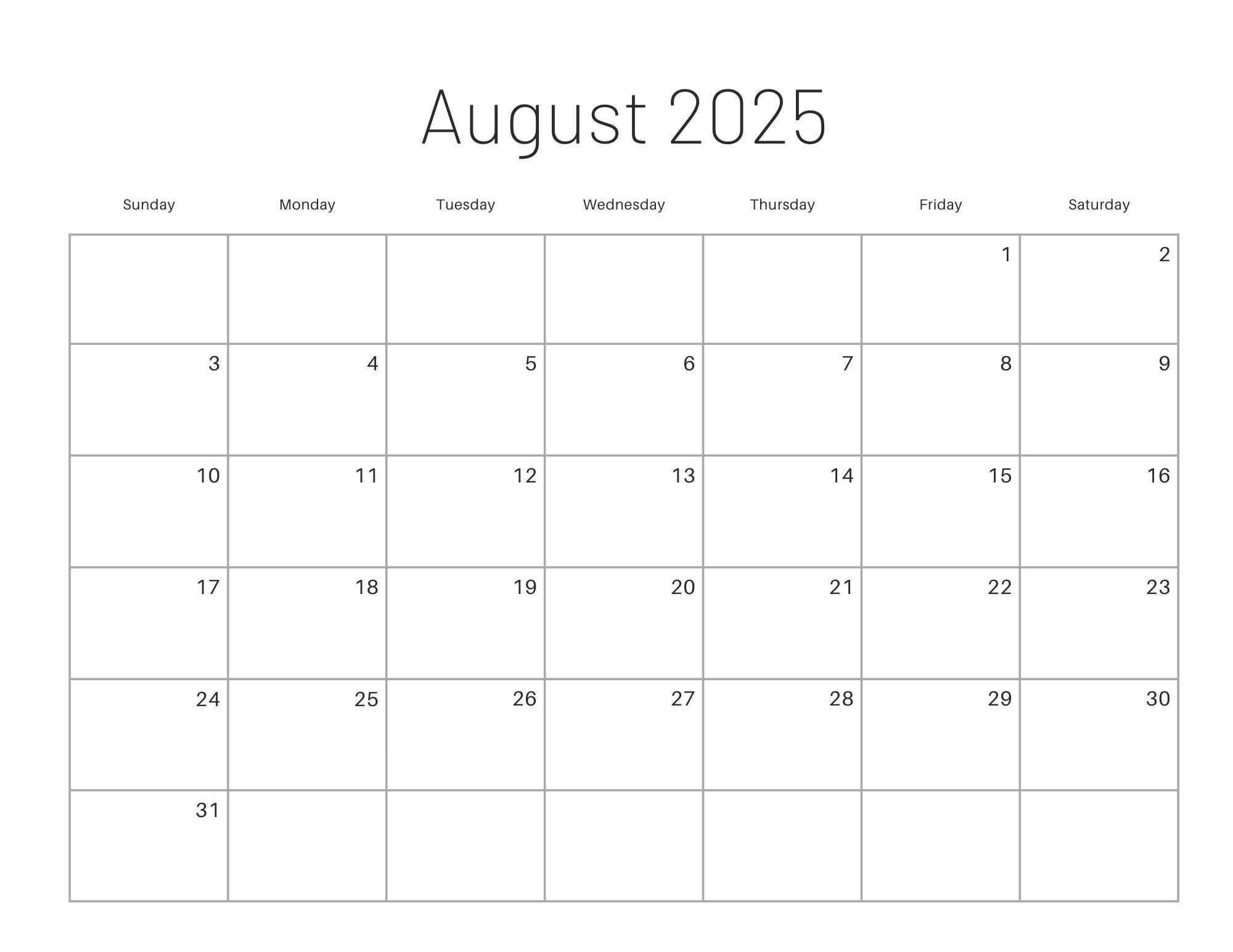 Printable 2025 12 Month Calendar Printable Digital Download, 2025 Calendar Etsy