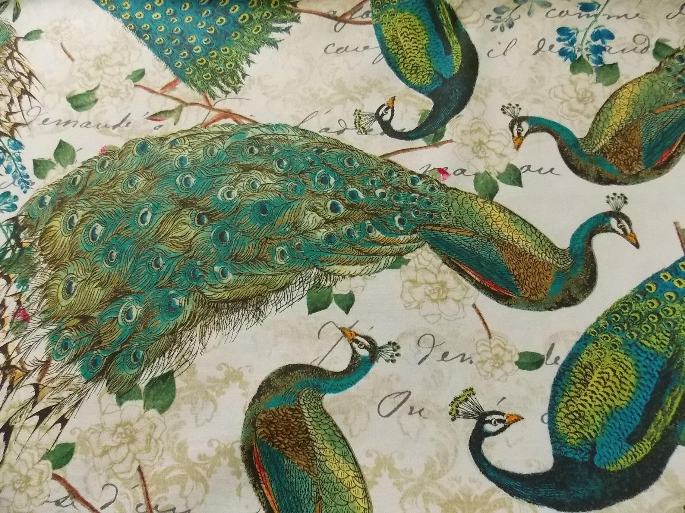 Peacock Fabric Bird Fabric Home Decor Fabric Quilting Fabric Etsy