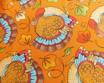 Gobble Till You Wobble Turkey 100% Cotton Fabric / Thanksgiving Day ...