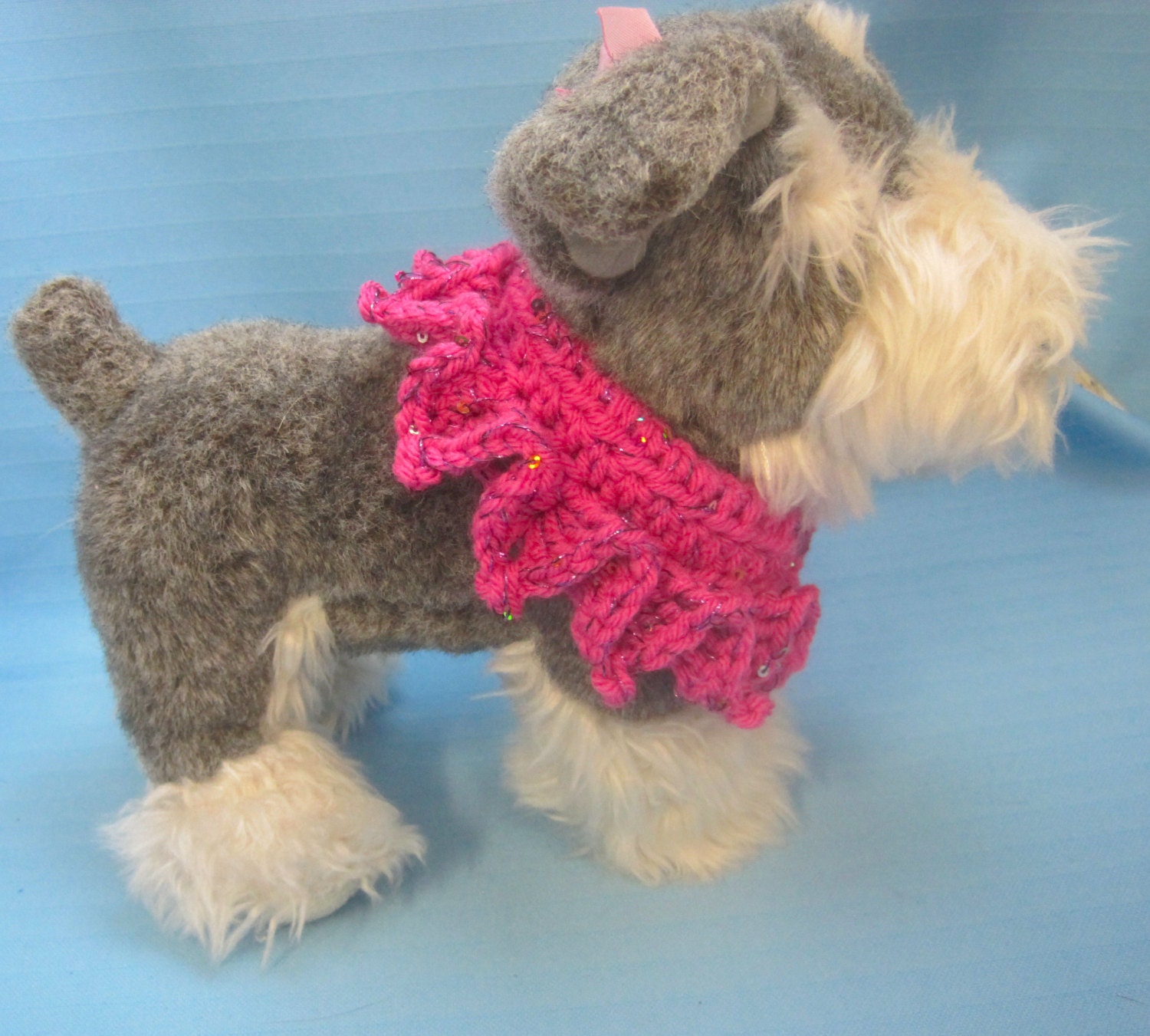 Pet Ruffle Collar Dog Cat Dark Pink Tiny Handmade Crochet by | Etsy