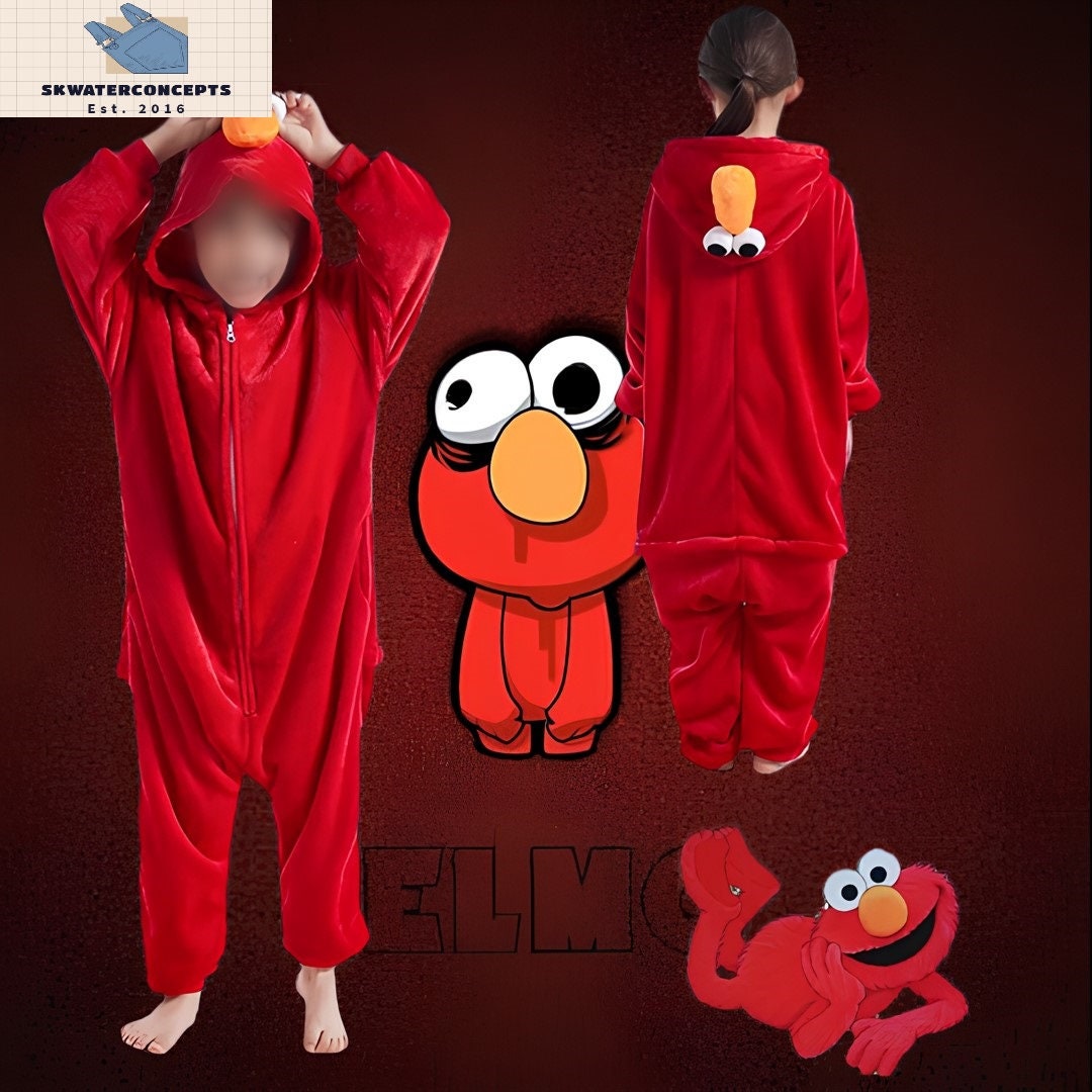 Elmo Onepiece Pijamas Red Elmo Cookie Monster Onesie Pajamas Etsy