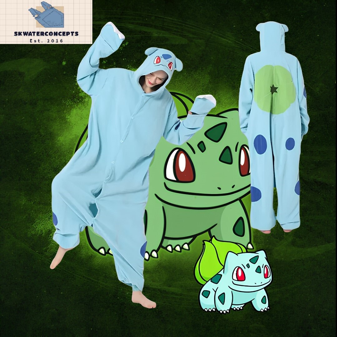 Bulbasaur Kigurumi Pokemon Onesies Bulbasaur Cosplay Etsy