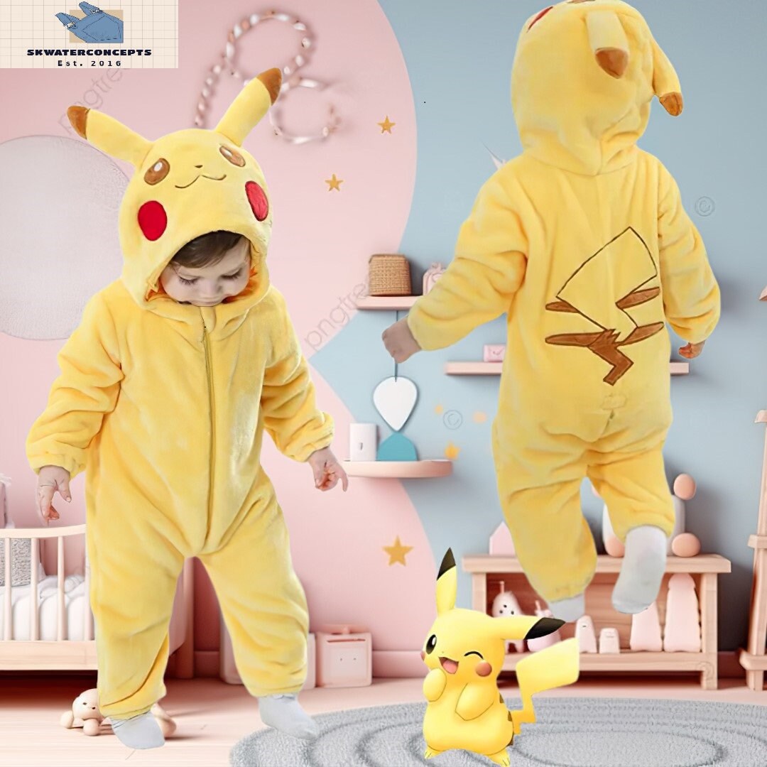 Pikachu Costume Pikachu Onesies Pokemon Onesies for Kids Etsy