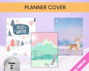 Winter Wonderland 3-Pack Digital Notebook Covers - Stylish Planner Covers for GoodNotes, Notability, and More