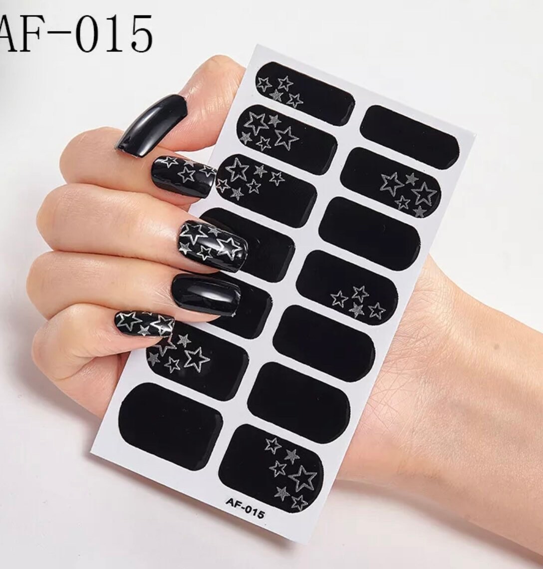 Nail Art Stickers Self Adhesive Full Cover Wrap Strips DIY Etsy