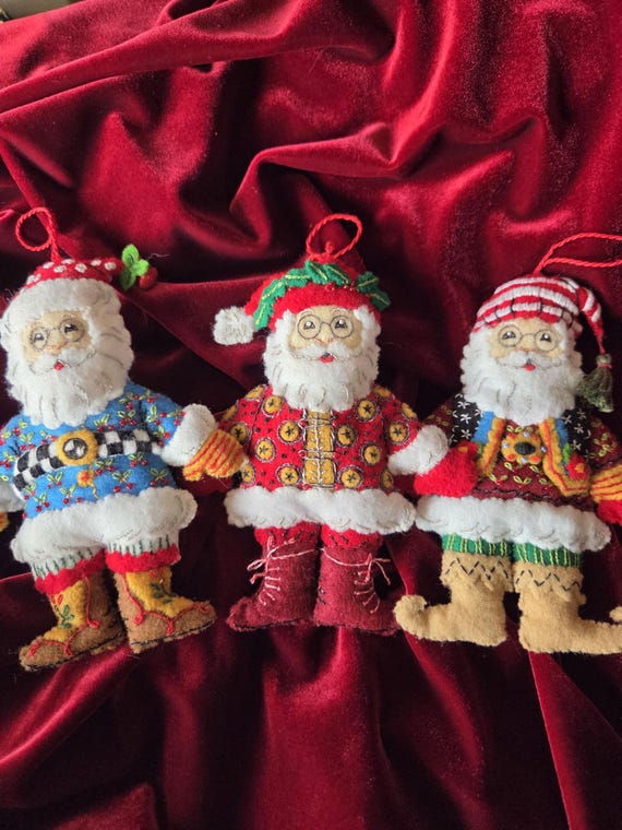 COMPLETED Rare Bucilla Mary Engelbreit Santa Felt Christmas