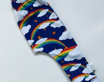 Kids Custom Clothes | Organic Baby Harem Train and Fox Leggings Baby Train Pants Train Clothes Kids Train Pants Slim Fit Pants