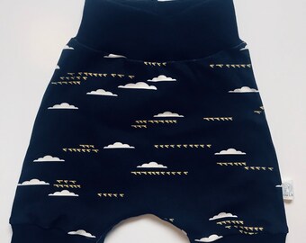 Kids Custom Clothes | Organic Baby Harem Train and Fox Leggings Baby Train Pants Train Clothes Kids Train Pants Slim Fit Pants