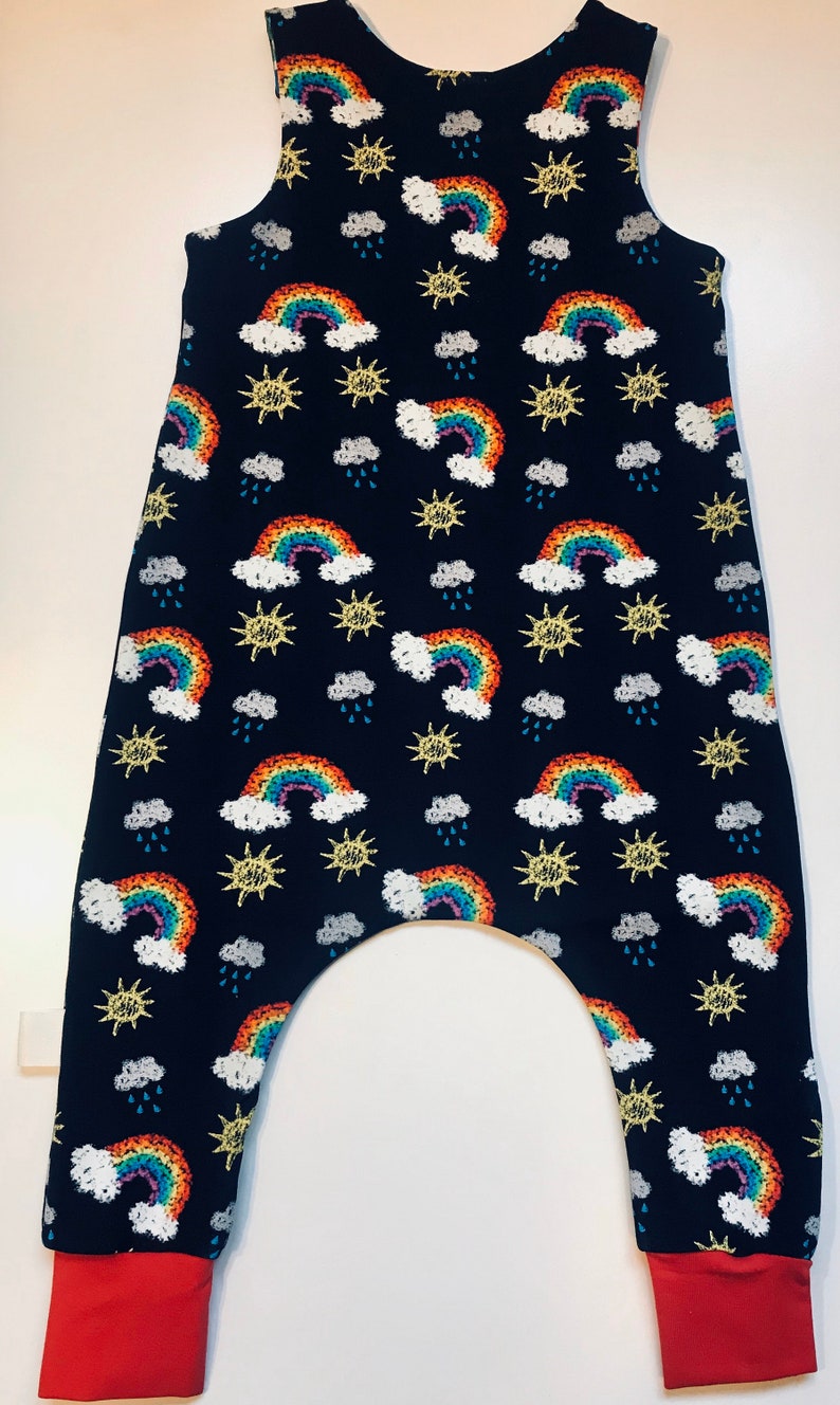 baby rainbow dungarees