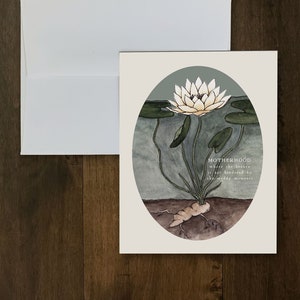 Motherhood Card | Botanical Inspired Greeting Card | Lotus | Floral | A2 Size