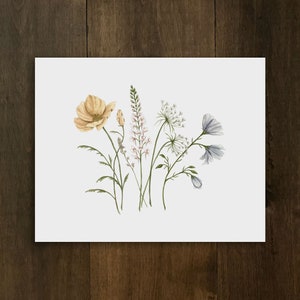 Wildflower Art Print | Botanical Painting | You Belong Among the Wildflowers | Watercolor | 8x10 | Home Decor