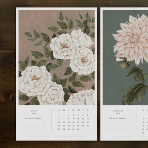 2025 Botanical Calendar | Wall Calendar | Nature Inspired | Flowers | Birds | Butterflies | Home & Office Decor