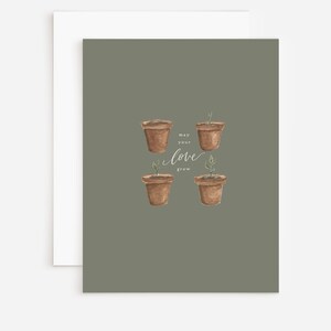 Carte de mariage | Carte de voeux d'inspiration botanique | Que votre amour grandisse | Jardinage | Format A2