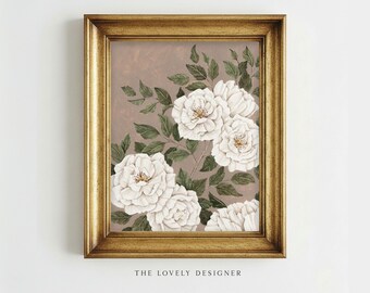 Climbing Roses Art Print: Vintage Botanical Wall Art, Watercolor Floral Illustration