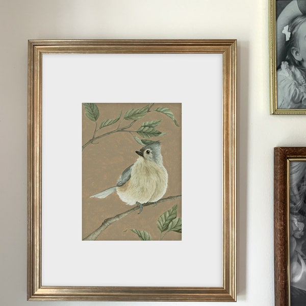 Tufted Titmouse Art Print | Nature Inspired | Bird Illustration | Watercolor | Multiple Sizes Available | Home Decor