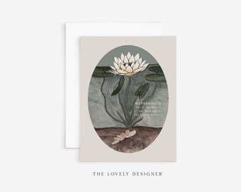 Lotus Motherhood Card: Encouragement for Moms, Finding Beauty in Hard Times, Hand Painted