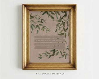 Abiding Vines Art Print: Botanical Watercolor, Christian Home Decor, John 13