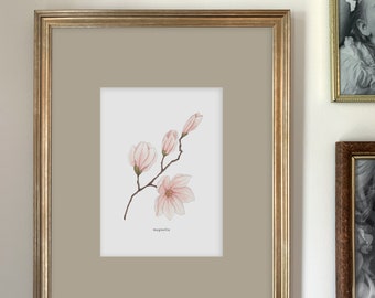 Magnolia Art Print | Botanical Painting | Floral Illustration | Watercolor | 5x7 | Home Decor