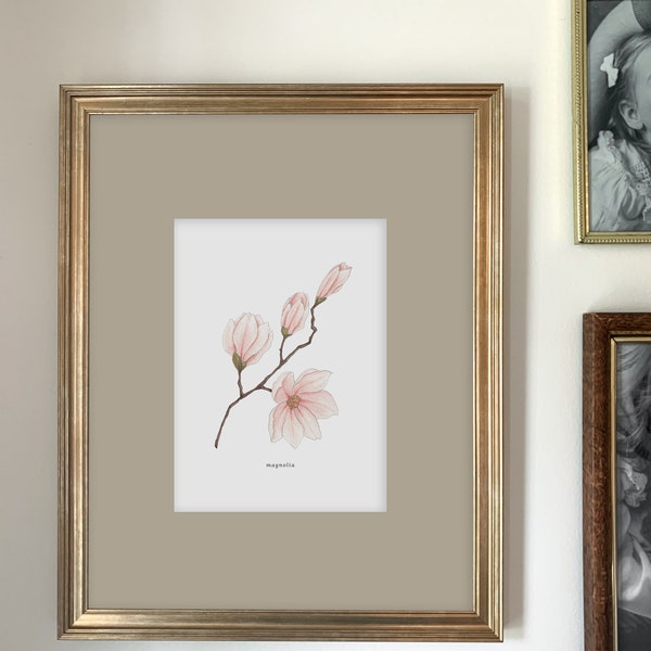Magnolia Art Print | Botanical Painting | Floral Illustration | Watercolor | 5x7 | Home Decor