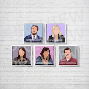 Parks and Recreation Bundle | Set of 5 | Leslie Knope, Ron Swanson, Andy Dwyer, April Ludgate, Ann Parkins