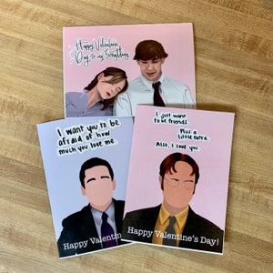 Office Themed Valentine’s Day Cards | Set of Three