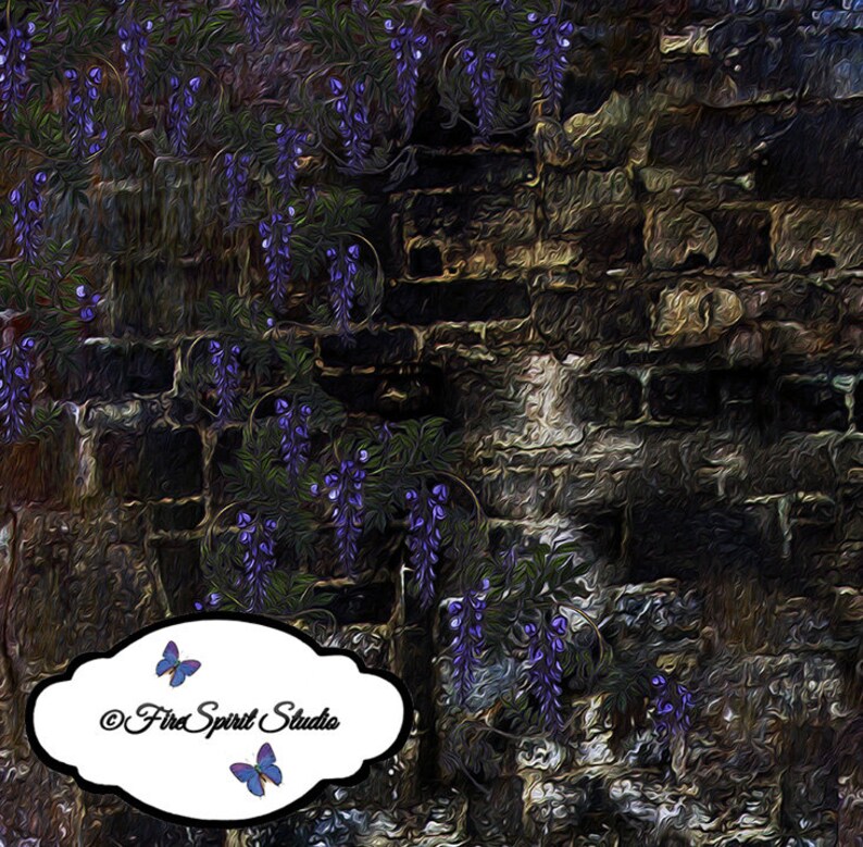 paper layers Wisteria on Stone Wall II layers for Photoshop art handmade backgrounds abstract art handmade layers art supplies