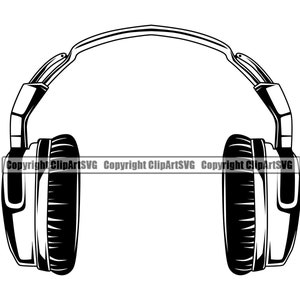 Kopfhörer Musik Schallwelle Wireless Bluetooth Dj Stereo Equipment Studio Kopfhörer Konzept Kunst Design Logo SVG PNG Vektor Clipart Schneiden Schneiden
