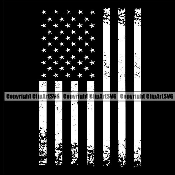 United States Distressed Torn Ripped Flag America American USA Us Pride Star Stripes Country Nation Design Element Logo SVG PNG Clipart Cut