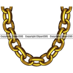 Gold Kette Halskette Schmuck Bling Rich Wealth Geld Hip Hop Rapper Rapper Thug Gangster Armband Design Element Logo SVG PNG Clipart Vektor Cut