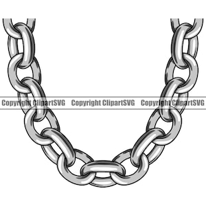 Silber Platin Kette Gliederkette Schmuck Shiny Bling Reicher Reichtum Cash Geld Hip Hop Rap Design Element Logo SVG PNG Clipart Vektor Cut