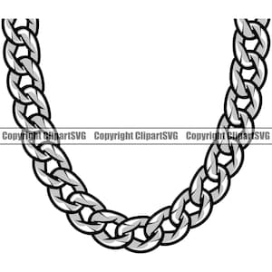 Silber Platin Kette Gliederkette Schmuck Shiny Bling Reicher Reichtum Cash Geld Hip Hop Rap Design Element Logo SVG PNG Clipart Vektor Cut