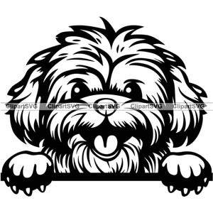 Papillon sonriente mirando perro lindo cachorro cara raza canina mascota caniche pekinés retrato pata impresión dibujo arte logotipo tatuaje diseño SVG PNG corte