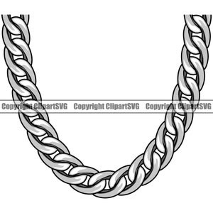 Silber Platin Kette Gliederkette Schmuck Shiny Bling Reicher Reichtum Cash Geld Hip Hop Rap Design Element Logo SVG PNG Clipart Vektor Cut