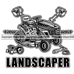Landscaping Landscape Landscaper Lawn Hedge Sheers Plant Grow Green Grass Flower Yard Tool Silhouette Design Logo PNG SVG Vector Clipart Cut