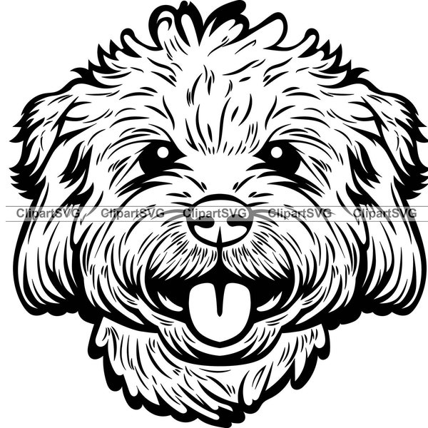 Westiepoo Smiling Dog Cute Puppy Face Canine Pet West Highland White Terrier Westie Poodle Paw Art Logo Tattoo Design SVG PNG Cut Cutting