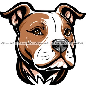 Brown Pit Bull Terrier Dog Cute Cute Puppy Face Canine Pet American Pitbull Stamboom Rode Neus Paw Tekening Art Logo Tattoo Design SVG PNG Cut