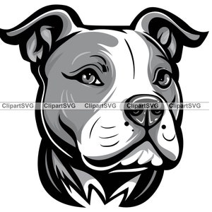 Zwarte Pit Bull Terrier Hond Schattige Puppy Gezicht Hondenras Huisdier Amerikaanse Pitbull Stamboom Blauwe Neus Tekening Art Logo Tattoo Design SVG PNG Cut