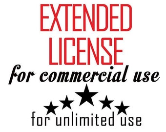 EXTENDED COMMERCIAL LICENSE For One Digital Product Design For One Person For Unlimited Uses! ExpertOutfit Inc. Clipart Graphic Licensing!