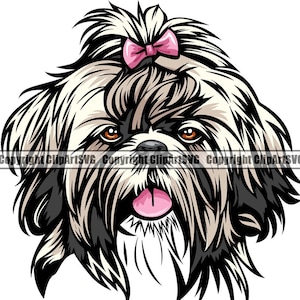Shih Tzu Dog Race Pedigree Chiot de race Pet Couleur Oeuvre Chihuahua Yorkshire Yorkie Maltais Pomeranian Art Logo PNG SVG Clipart Vector