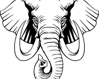 Elephant head svg | Etsy