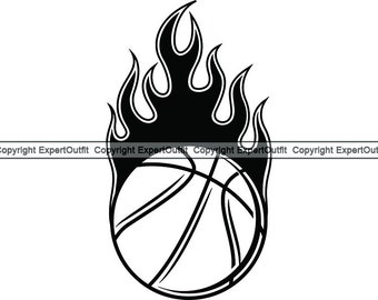 Basketball Fire Etsy