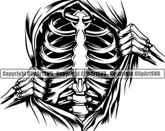 Ripped Skin Tattoo Drawing Etsy
