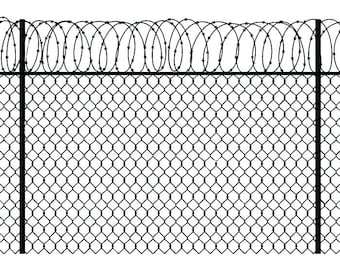 barbed wire fence 3 chain link straight razor barb fencing jail protection security prison svg eps png clipart vector cricut cut cutting broken chain link fence png8 broken