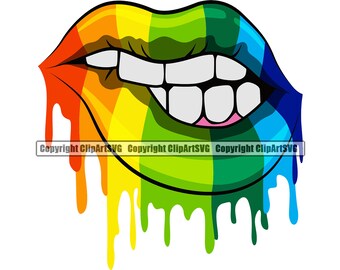 Download Rainbow Lips Svg Etsy